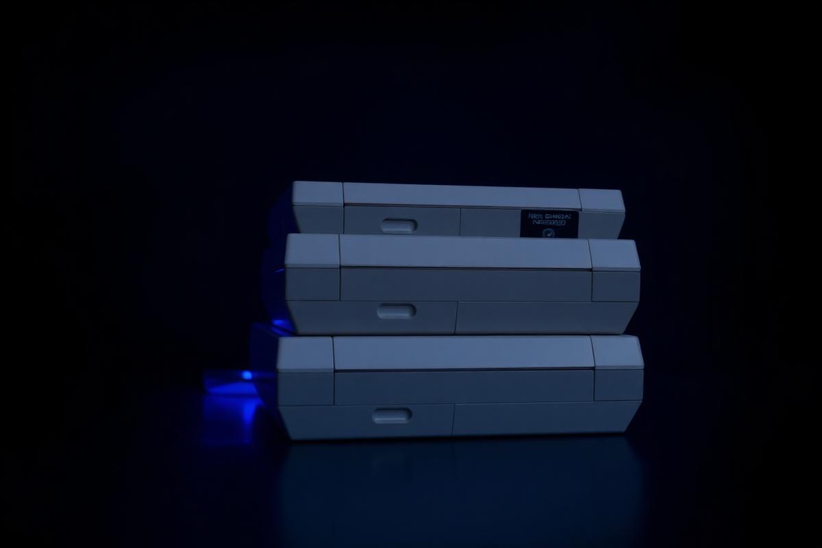 Stacked NES cartridges